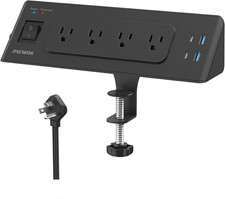 Desk Clamp Power Strip with USB C, Desk Charging Station with 4 Outlets 4 USB Po