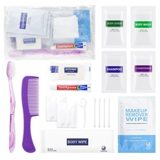 5 Kits Travel Toiletry Kit Bulk, Personal Hygiene Kit, Disposable Hygiene Kit...