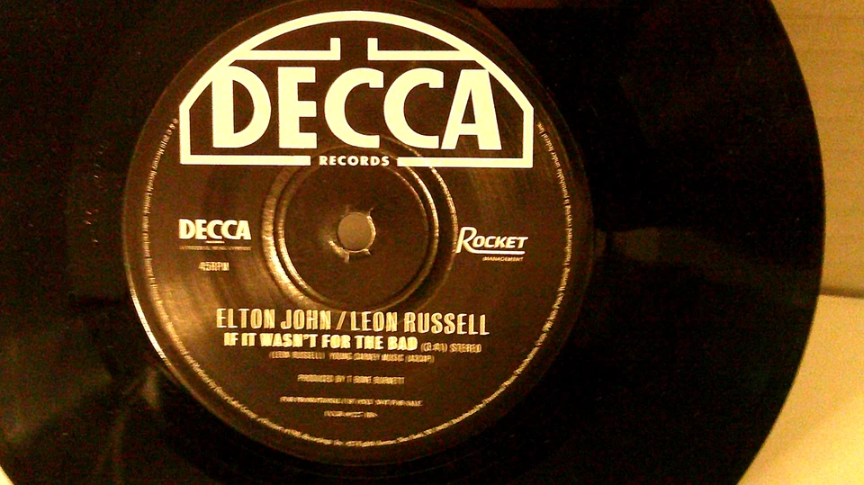 Elton John/Leon Russell,Decca,"Hey Ahab"US,7"45 w P/S,2010 PROMO,blues rock,MINT - Image 2 of 2