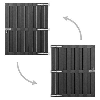 Garden Gate Fence Wall Privacy Screen Fence Gate Panel Border WPC Gray vidaXL