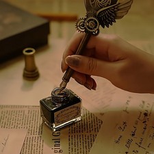 Precision-Made Robust Quick-Install Vintage Mechanical Dip Pen Set for Art Lover