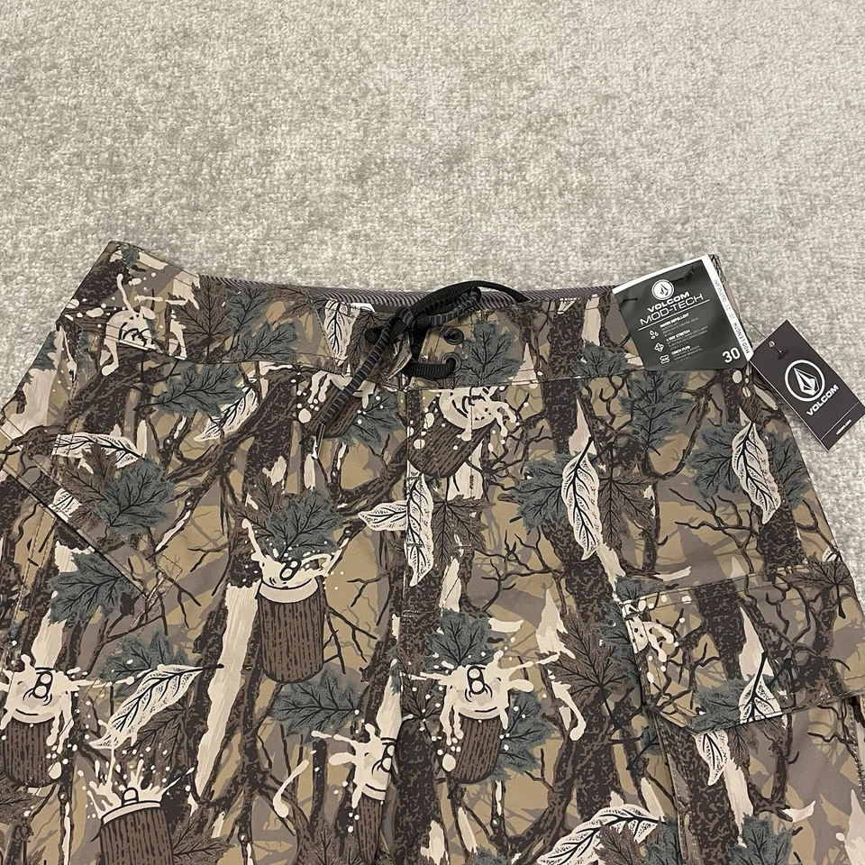 Volcom Board Shorts Mens 30 Camo Mod Tech Drawstring Swim Stone Of July NEW - Image 2 of 4
