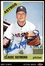 1966 Topps #586 Claude Raymond Astros SHORT-PRINT AUTO Signed