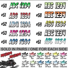 Snowmobile Registration Number Decals Two Decals Custom Vinyl Numbers X2GR