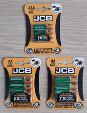 JCB Rechargeable Batteries AA AAA Pre Charged NiMH High Power 1200 2400 900mAh