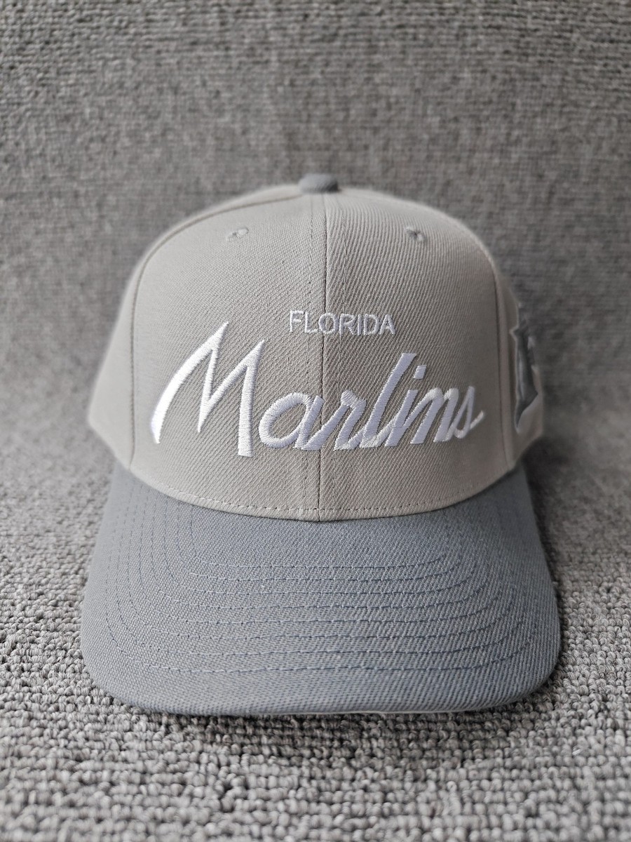 Mitchell & Ness Florida Marlins Gray Snapback Hat Nostalgia Co MLB New