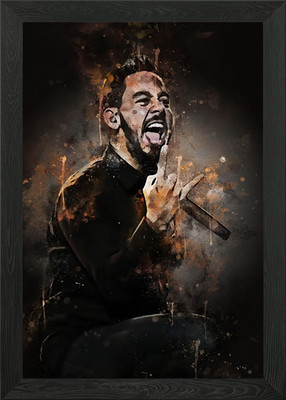 Mike Shinoda Dark BG Gerahmtes Wandbild Poster Leinwanddruck Bild