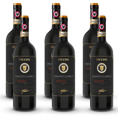 Piccini Chianti Classico Riserva DOCG, trocken, sortenreines Weinpaket (6x0,75l)