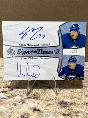 2024-25 SP Authentic Sign of the Times Victor Olofsson Casey Mittelstadt AUTO/25