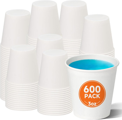 600 Pack 3 Oz Small Paper Cups, Disposable Bathroom Mouthwash Cups, Espresso Cup
