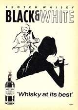 3w9595/ Reklame / Werbung aus 1966 &ndash; Scotch Whisky BLACK & WHITE