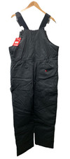 Wrangler 65145 Men's Insulated Duck Bibs Workwear Black with Pockets Size Large