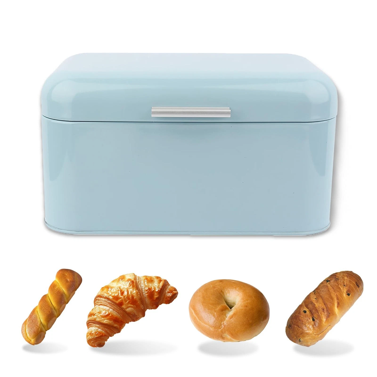 Large Bread ,Iron Bread with Lid,Metal Bread Storage Bin,Bread Keeper Contain...