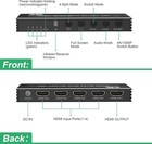 4K HDMI Quad Multi Viewer 4x1 Split Screen Switcher 4 In 1 Out Remote