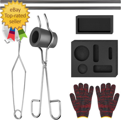 9 Pieces Graphite Torch Melting Casting Kit Including 2 Crucible Stir Stick