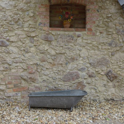 104cm Alte Antike Zinkwanne Badewanne Babywanne Gartenverzierung D.R.G.M - Bild 5 von 16