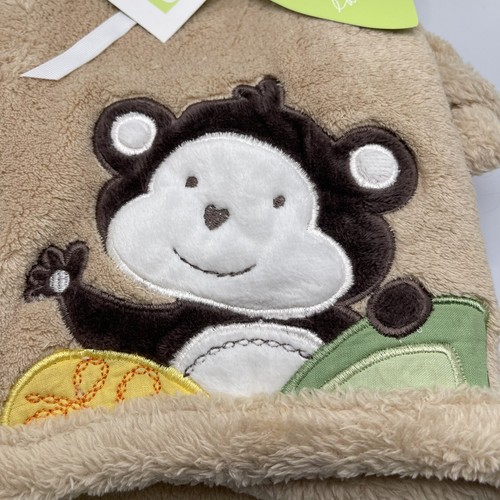 Sandra Magsamen Soft Baby Blanket Brown Khaki Monkey 30”x40” NEW - Picture 6 of 9