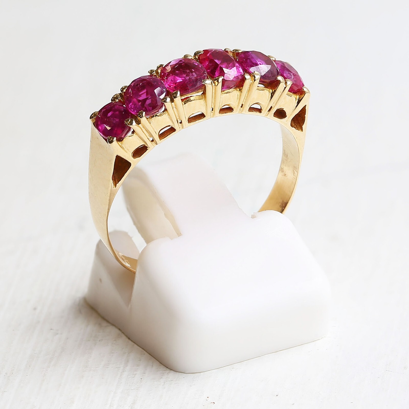Gold Ruby Ring - 14ct Yellow Gold Ruby Diamond 6 … - image 7