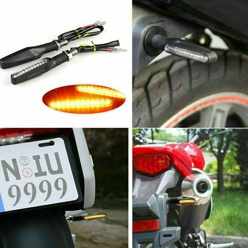 2 Pcs Universal Motorcycle LED Amber Turn Bike Signal Indicators Blinker Lights - Picture 2 of 7