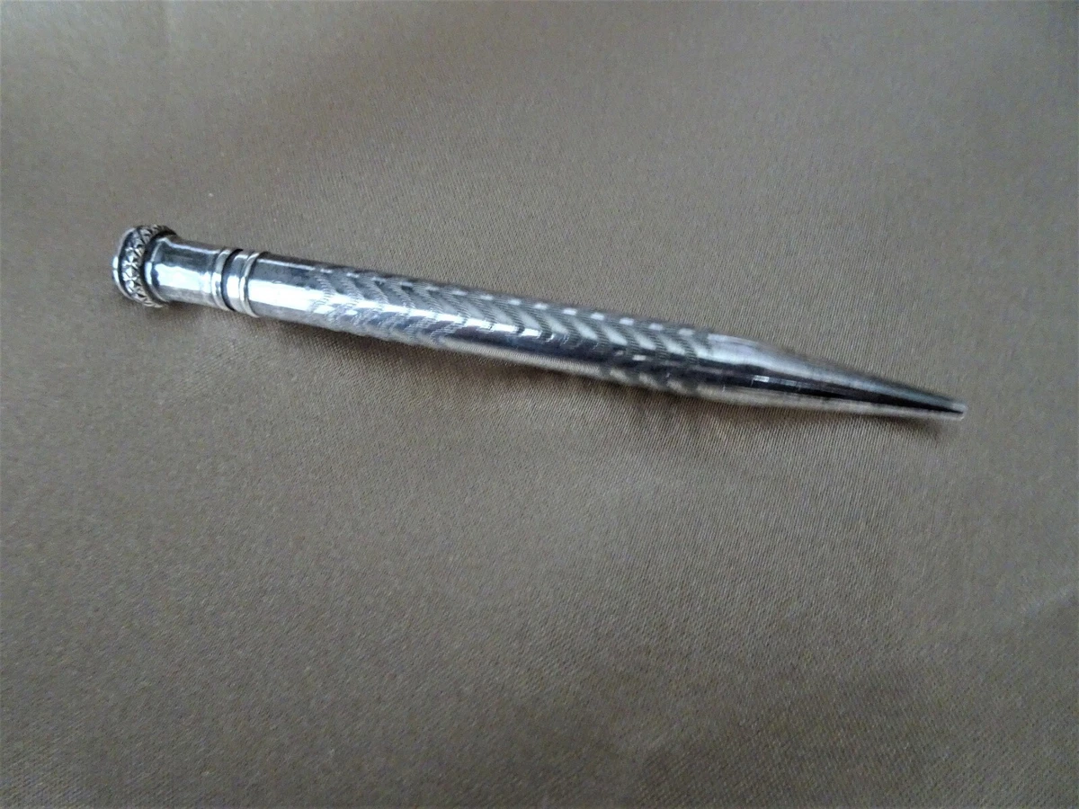 Antique Sterling Silver Pencil In Collectible Mechanical Pencils