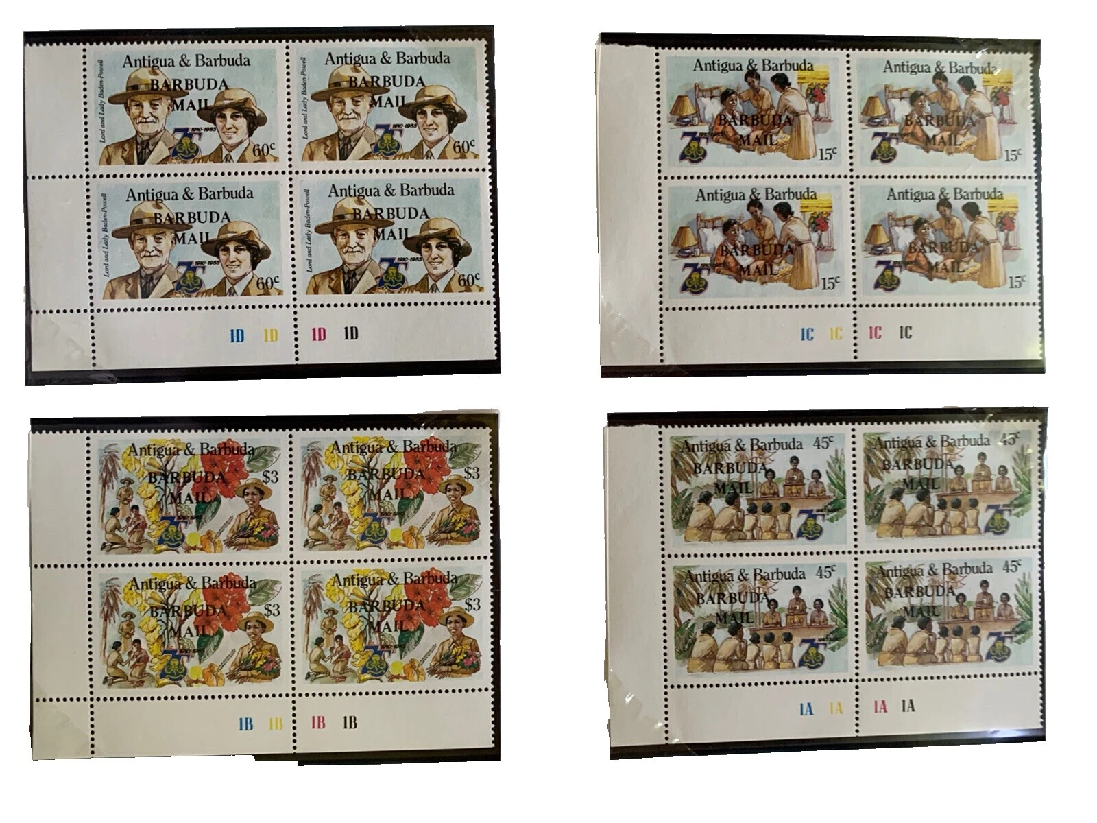 First Day of Issue Block Boy Scouts Postal Stamps