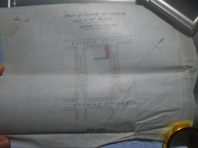 1875 Silloth Cumbria Antique Indenture Document + Map Hand Drawn Wright Ridley