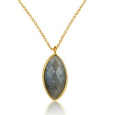 Marquise labradorite gemstone gold plated pendent & necklace jewelry for womens