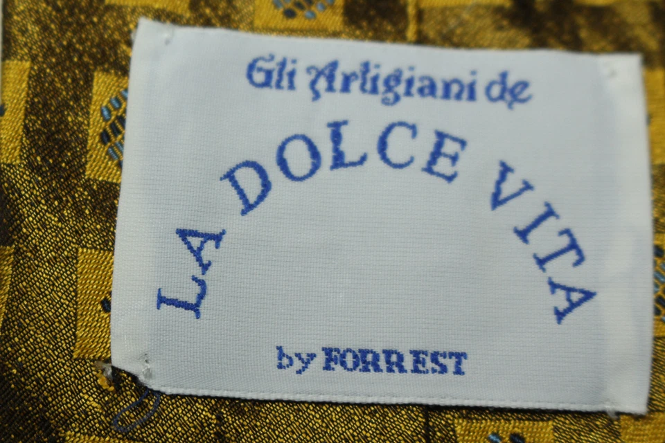 Gravata de seda LA DOLCE VITA feita na Itália F54206 - Imagem 4 de 4