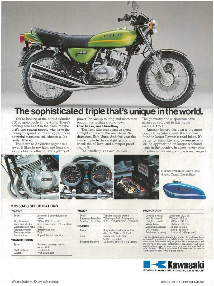 doa  パンフレット KAWASAKI Brochure KH250 S1 B3 1978 Sales Catalog Catalogue