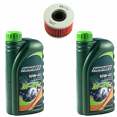 Motoröl Set 10W40 2 Liter Ölfilter KN111 für Honda CB 250 CBX CM 400 CX GL VT