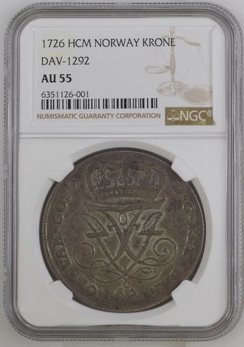 1726 HCM Norway Krone NGC AU-55 DAV-1292