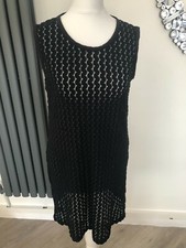  Iconic Dolce & Gabbana J&ANS  Black Lace Stretch  Dress UK 12-14 Large