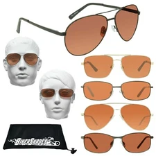 Blue Light Blocker HD Lens Driving Sunglass Aviator Metal Frame Golf Driving