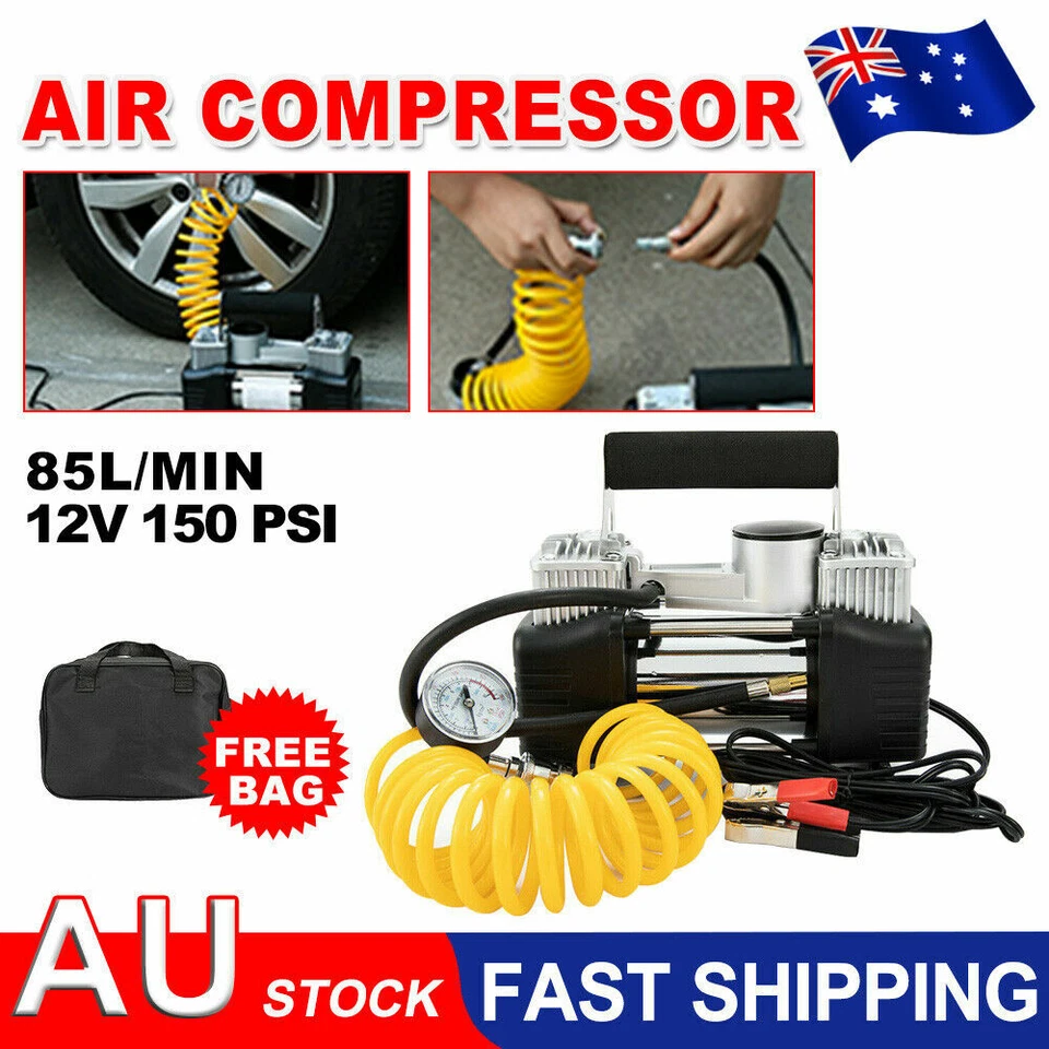 HEAVY DUTY 12V Portable Car Air Compressor Auto Tire Pump Tyre Inflator 150 PSI - image 2 of 4