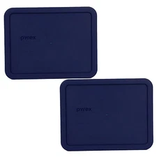 Pyrex 7211-PC Blue Rectangle Plastic Food Storage Replacement Lid (2-Pack)