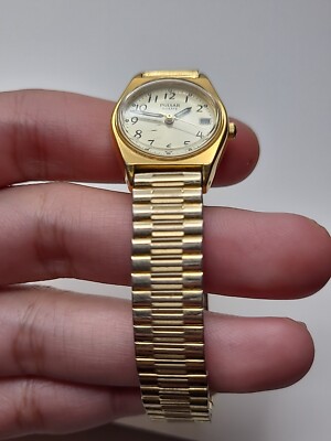 Pulsar Gold Stretch Band Analog Wrist Watch - New Battery Pulsar Women Watch 20mm Gold Tone Stretch Band 6.5 main image 3