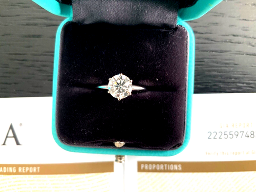 Tiffany & Co Platinum and Diamond Round Engagement Ring 1.10 CT I VS1 $18k NEW - Picture 8 of 12