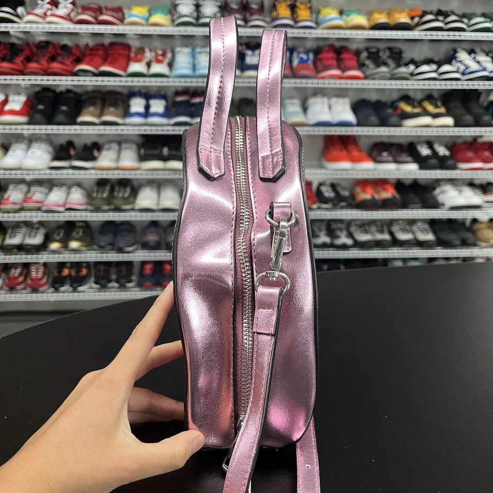 BCBGeneration Pink Metallic Lola Satchel Crossbody Handbag - Image 3 of 4