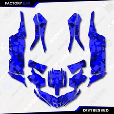 Blue Distressed Camo Graphics kit fits Yamaha YXZ 1000R 2015-2018