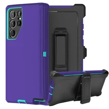 Purple Defender Case For Galaxy S25 S25+ S25 Ultra/ With Belt Clip Fits Otterbox