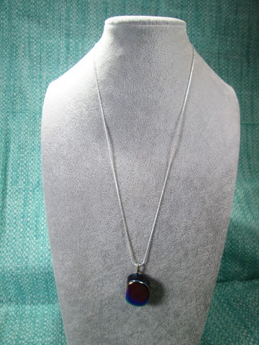 Rainbow Hematite Stone Pendant w/ Necklace 22" Silver Plated Snake Chain / S - Picture 2 of 12