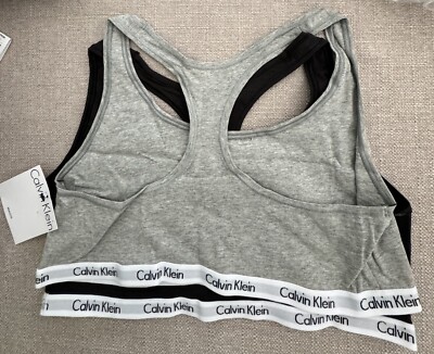 ★ ★ Women's Carousel Padded Bralette 2 Color Calvin Klein Womens Carousel 2 Pack Bralette, Black Grey XL