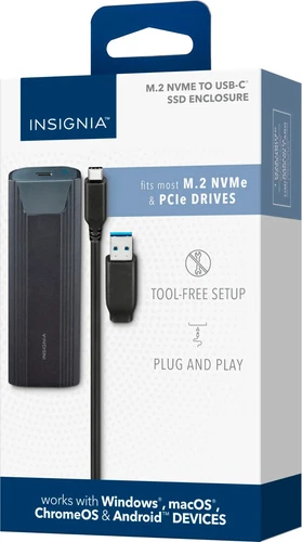Insignia M.2 NVMe to USB-C SSD Enclosure - *In Retail Box*