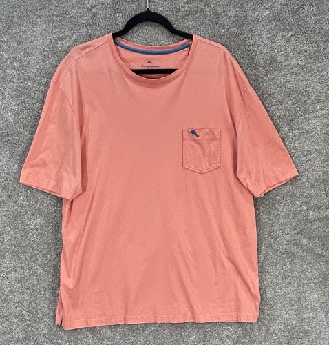 T-Shirt Tommy Bahama Herren XL rosa 100 % Pima Baumwolle UPF 30 kurzärmelig strandy