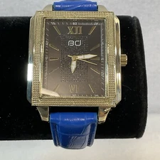 Buccati Diamonds Mens Watch Blue Wristband 3ATM Water Resistant M8018 GnuFashion