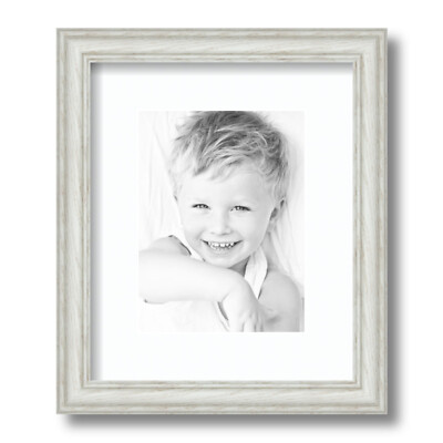ArtToFrames Matted 10x12 White Picture Frame with 2'' Mat, 6x8 Opening 4098
