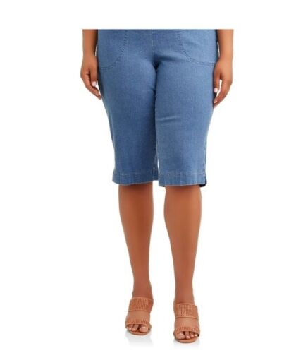 1X Just My Size Women’s Plus Size Pull On 2 Pocket Stretch Capri 1X Runs Small