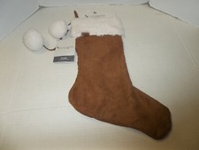 NWT Koolaburra by Ugg Faux Suede Holiday Christmas Stocking Oeko-Tex Gift Tag