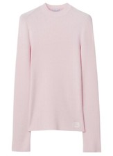 Burberry Logo Patch Rib Knit Jumper Small New Pretty Pink