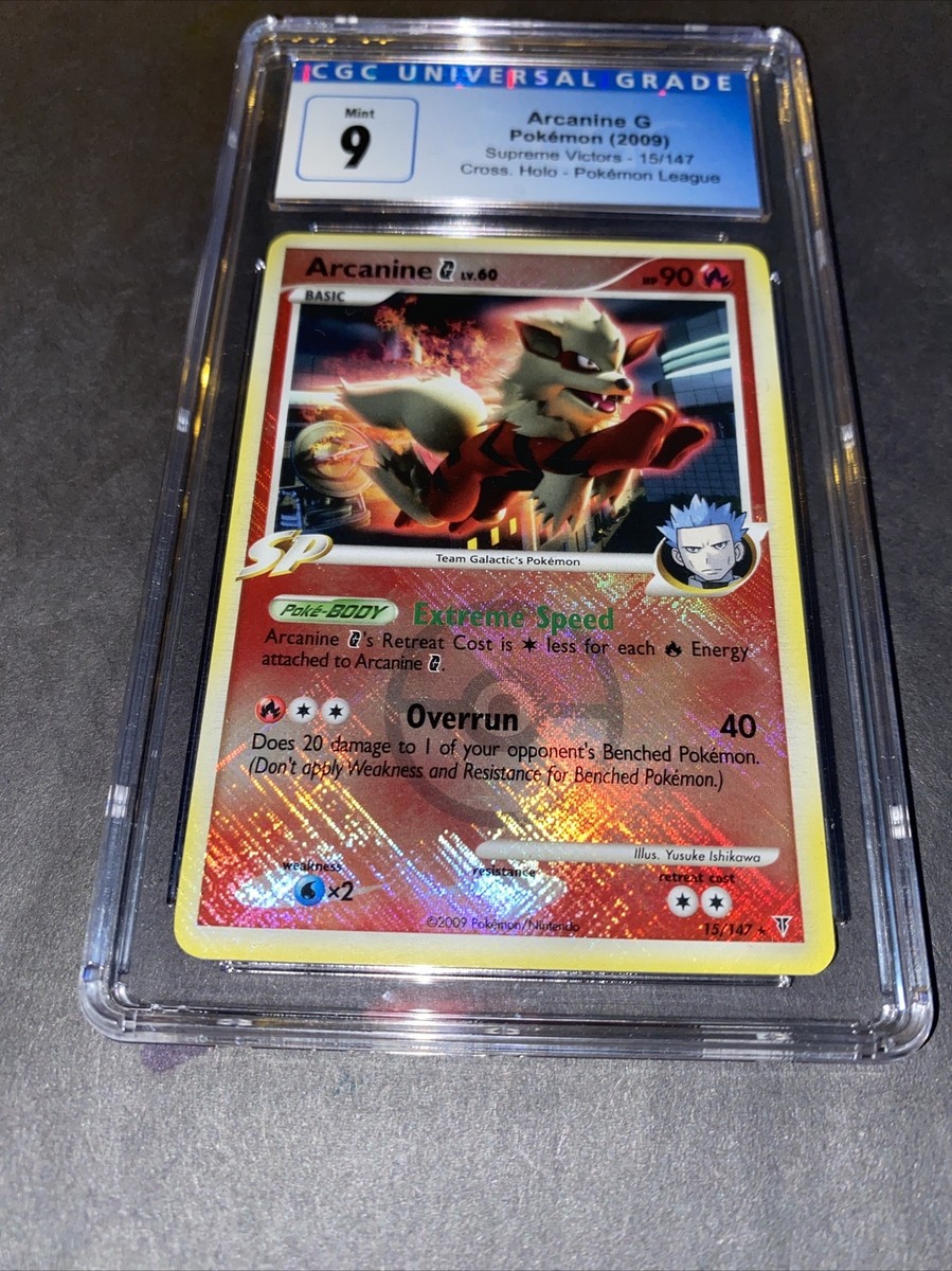 Arcanine G 15/147 Supreme Victors CrossHatch Holo Promo NM GRADED